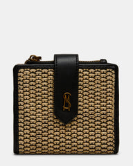 JEM STRAW WALLET BLACK/NATURAL